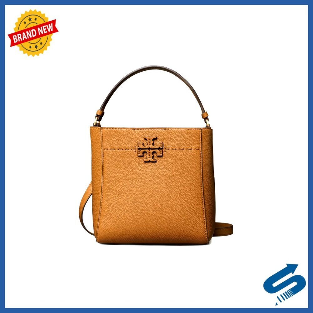 Small Pebbled Leather Bucket Bag Crossbody Chic Elegant Minimal Designer Handbag